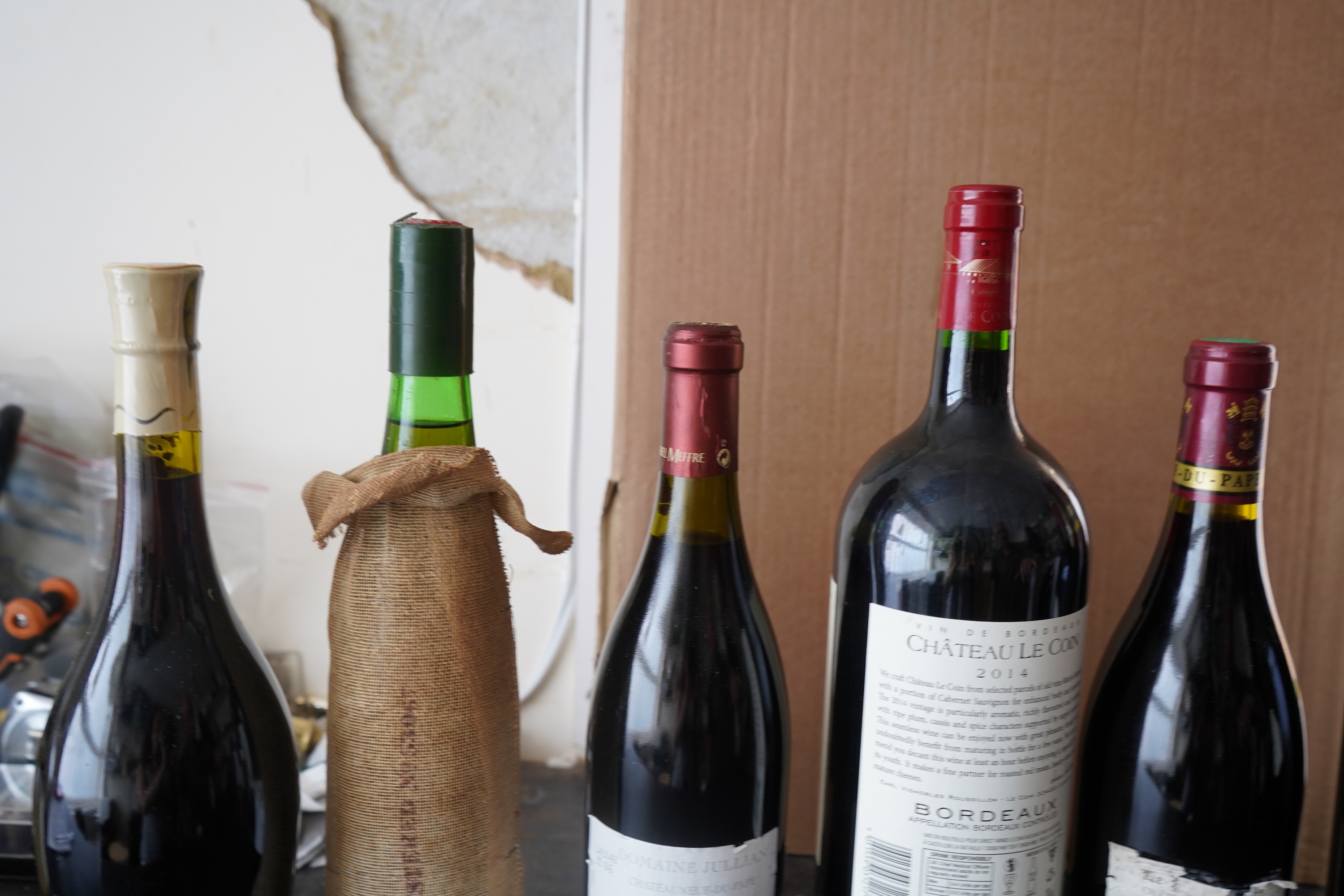 A Magnum of 2014 Chateau Le Coin Bordeaux, three bottles of 1998 Gerard Bertrand Cigalus and five others.